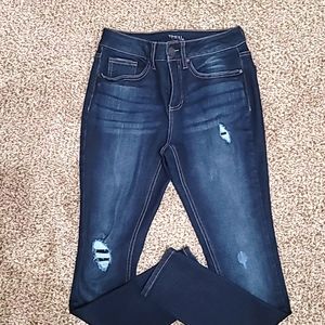 Womens dark rinse distressed jeans - NWOT